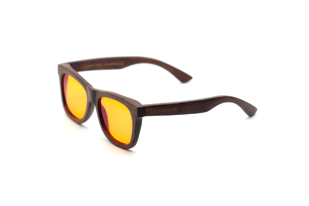 gafas de madera filtro luz azul