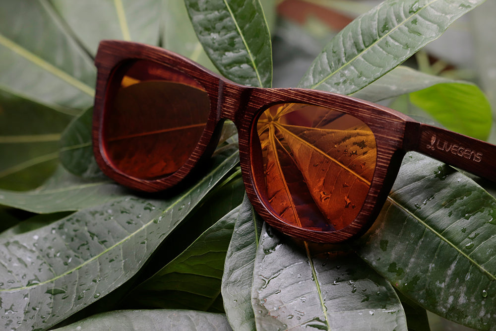 gafas de madera filtro luz azul