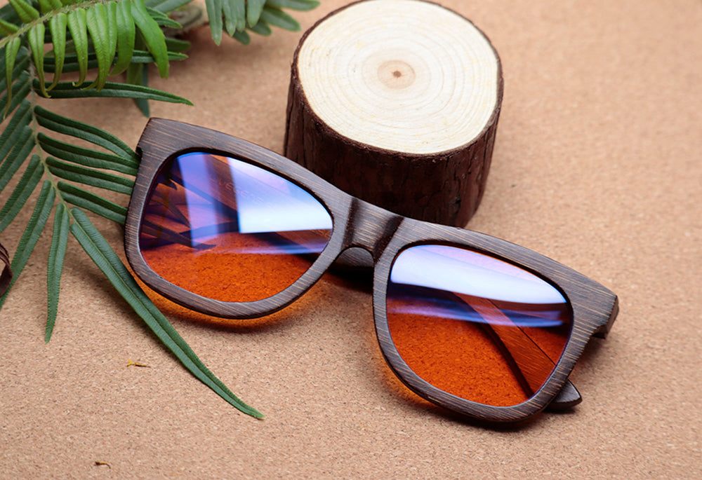 gafas de madera filtro luz azul