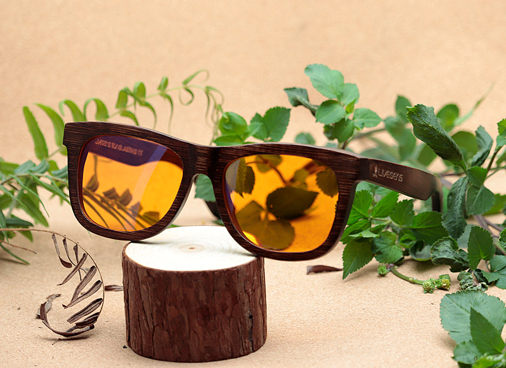 gafas de madera filtro luz azul