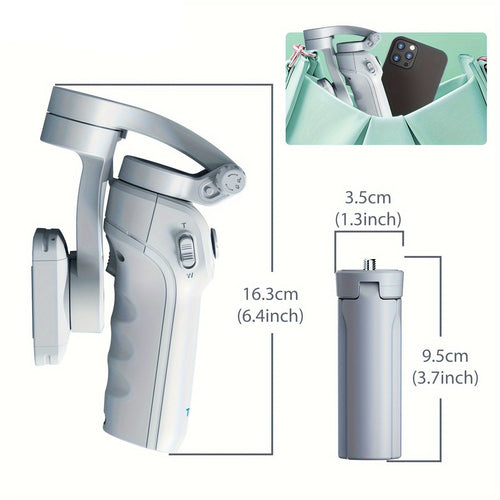 3-Axis Selfie Stick Stabilizer with LED & Face Tracking